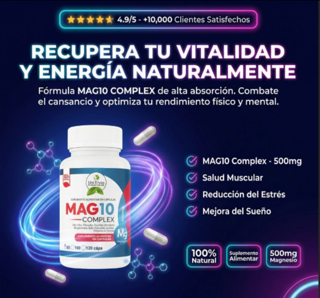 MAG10 Complex con 500 mg de magnesio en cápsulas