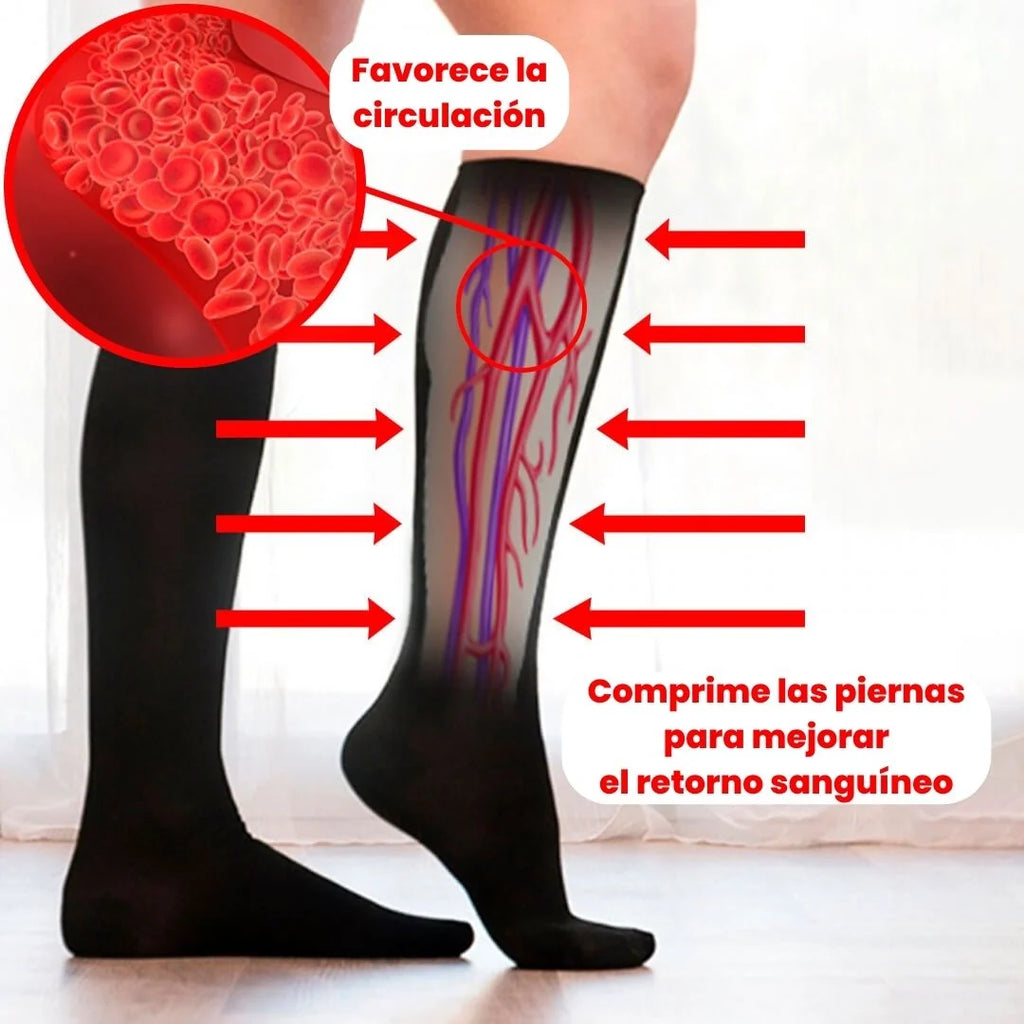 Medias de Compresión Premium – Negro & Beige