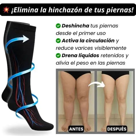 Medias de Compresión Premium – Negro & Beige
