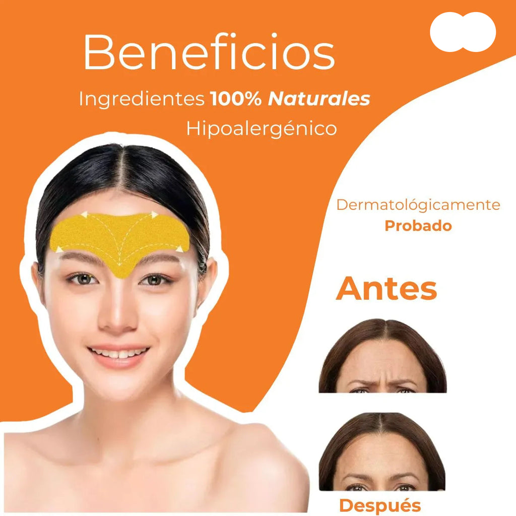 Imagen promocional de parche amarillo aplicado en la frente